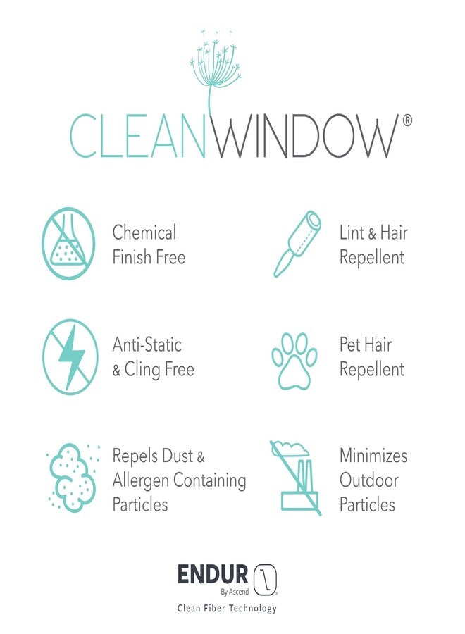 Clean Window ستارة مقهى شفافة مضادة للغبار ومضادة للحساسية وصديقة للحيوانات الأليفة، لون أبيض، مقاس 52 بوصة عرض × 24 بوصة طول (لوحتان) - Image 5